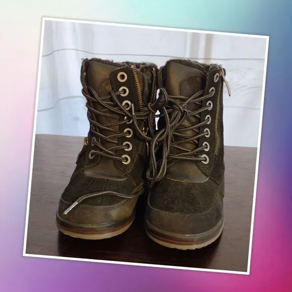 Pajar Boots Jeana Waterproof Insulated Suede Tan Snow Boot 6/6.5