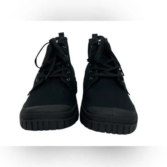 Palladium Mens 6.5 Women 8 Black Canvas Pampa Hi High Canvas Combat Boots EUC