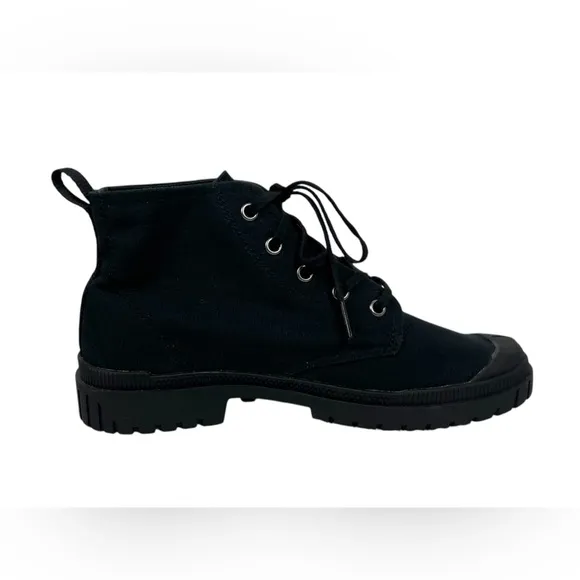 Palladium Mens 6.5 Women 8 Black Canvas Pampa Hi High Canvas Combat Boots EUC