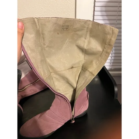 Palladium Purple Suede Leater Tall Boots Size 8