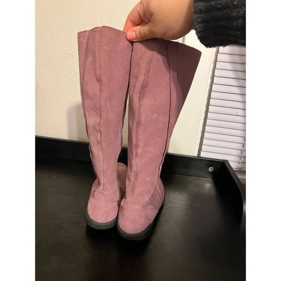 Palladium Purple Suede Leater Tall Boots Size 8
