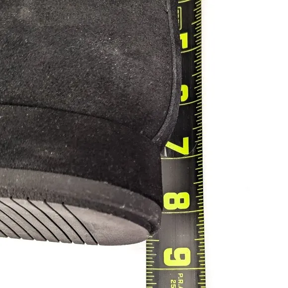 Paloma Barcelo Women Rigel Platform Festival Black Suede Zip Boots 7-7.5US EUR38
