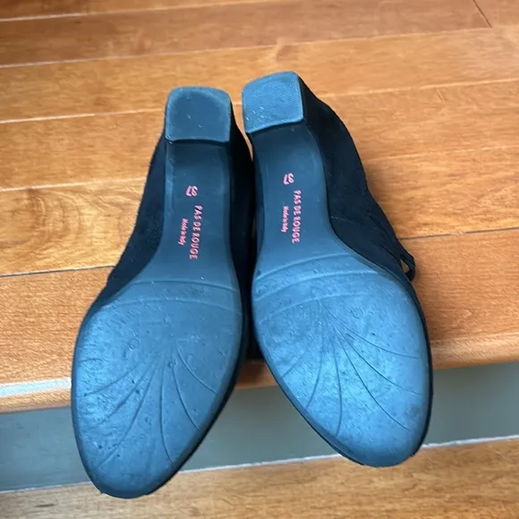 Pas De Rouge Made In Italy Women's Black Suede Shoes Size…37