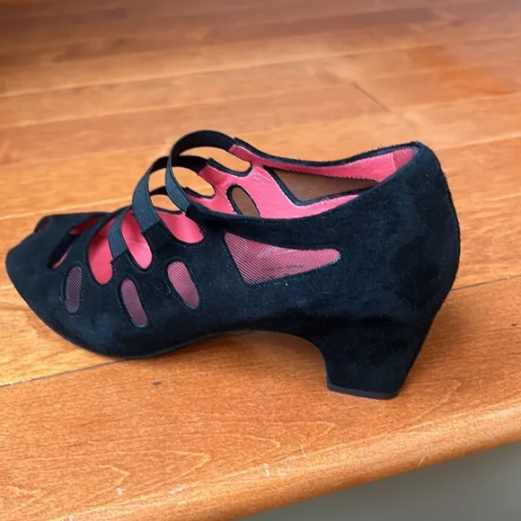 Pas De Rouge Made In Italy Women's Black Suede Shoes Size…37