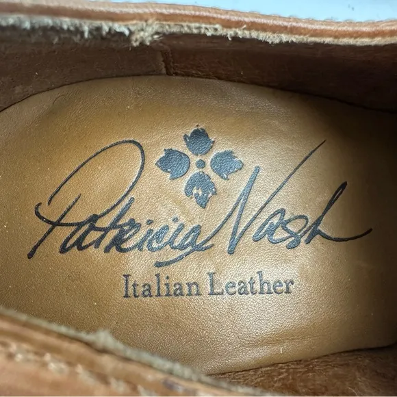 Patricia Nash Anna Shoes 9.5 Brown Leather Oxford Block Heel Womens