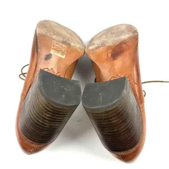 Patricia Nash Anna Shoes 9.5 Brown Leather Oxford Block Heel Womens