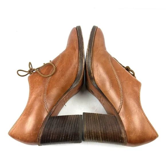 Patricia Nash Anna Shoes 9.5 Brown Leather Oxford Block Heel Womens