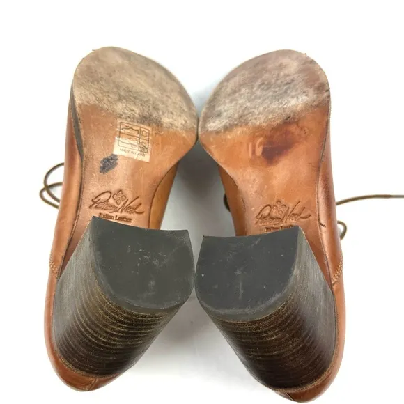 Patricia Nash Anna Shoes 9.5 Brown Leather Oxford Block Heel Womens