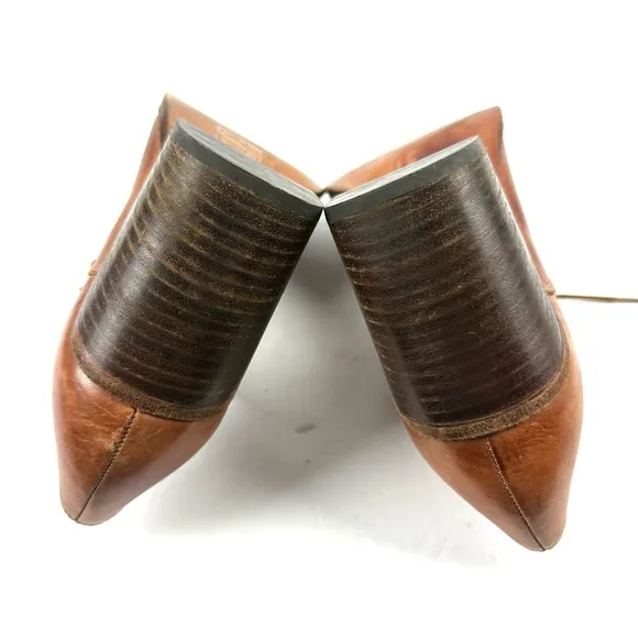 Patricia Nash Anna Shoes 9.5 Brown Leather Oxford Block Heel Womens