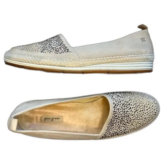 Paul Green Natural Lourdes Espadrille Slip Ons Flat Shoes Women’s UK 7.5 US 9.5