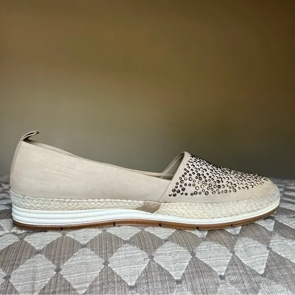 Paul Green Natural Lourdes Espadrille Slip Ons Flat Shoes Women’s UK 7.5 US 9.5