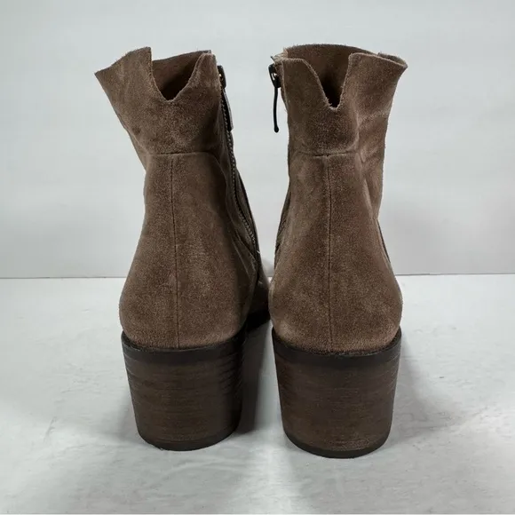 Paul Green Nicole Antelope Soft Suede Block Heel Ankle Booties Women Size 9.5