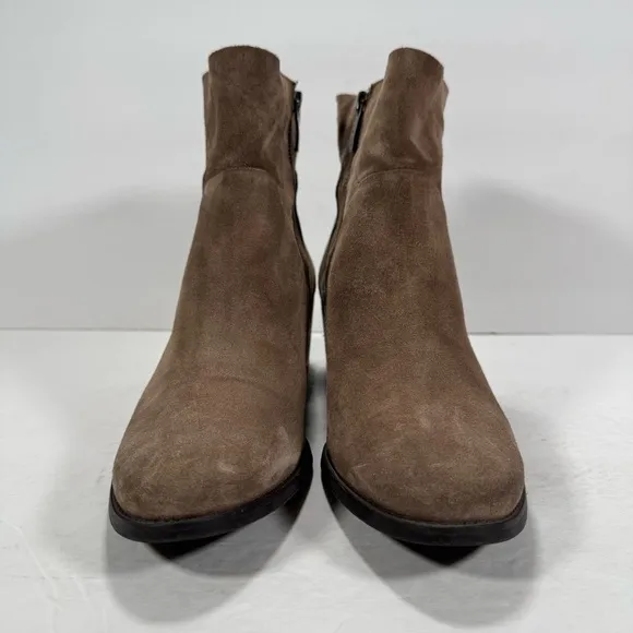 Paul Green Nicole Antelope Soft Suede Block Heel Ankle Booties Women Size 9.5