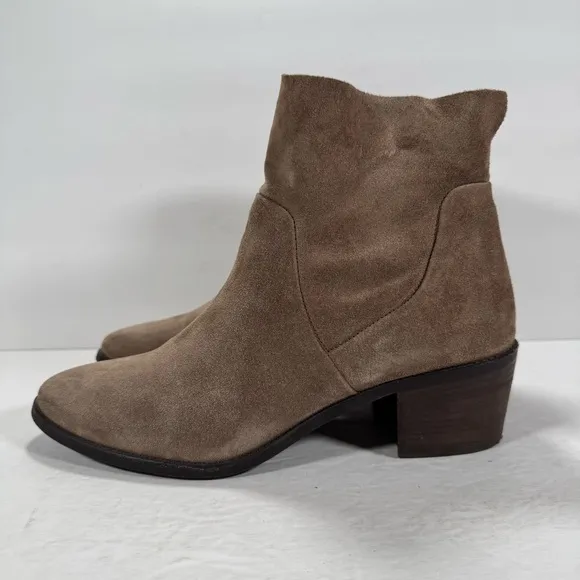 Paul Green Nicole Antelope Soft Suede Block Heel Ankle Booties Women Size 9.5