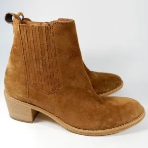 Paul Green Sante Zip Ankle Booties Size US 7.5 Brown Suede Western NEW $520
