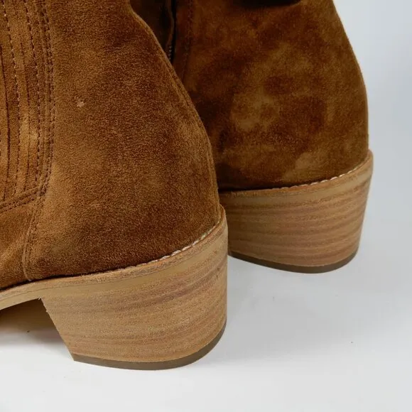 Paul Green Sante Zip Ankle Booties Size US 7.5 Brown Suede Western NEW $520