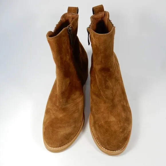 Paul Green Sante Zip Ankle Booties Size US 7.5 Brown Suede Western NEW $520