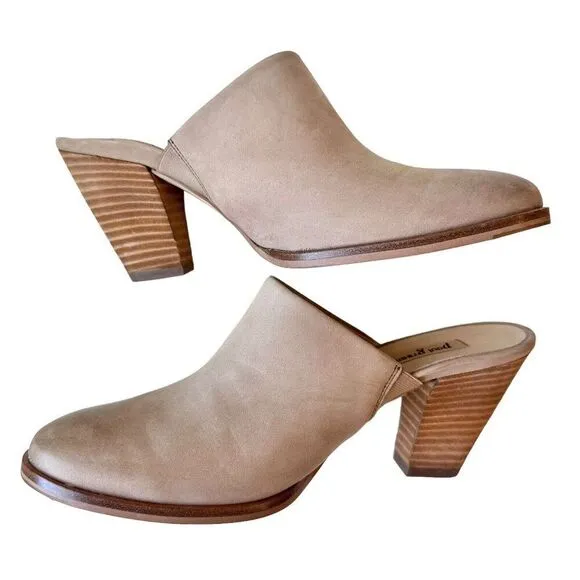 Paul Green Vonda Mule Shoes Women's 3.5 UK / 6 US Tan Nubuck Leather Clog Heel