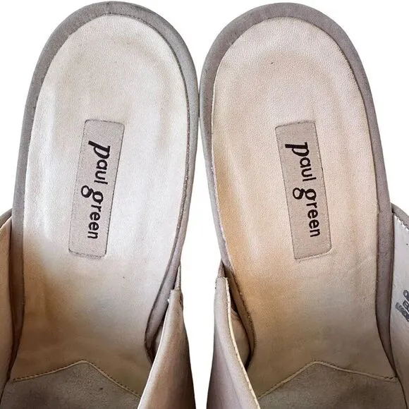 Paul Green Vonda Mule Shoes Women's 3.5 UK / 6 US Tan Nubuck Leather Clog Heel