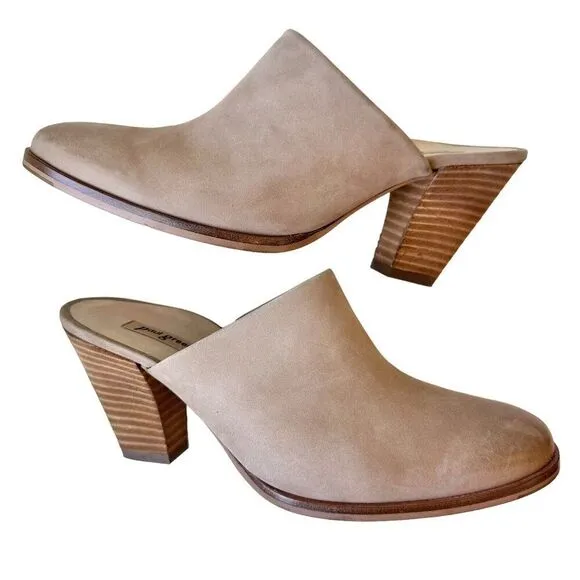 Paul Green Vonda Mule Shoes Women's 3.5 UK / 6 US Tan Nubuck Leather Clog Heel