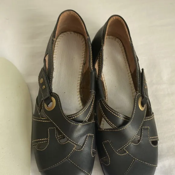 PED-LITE Women’s Megan Diabetic Black Leather Extra Wide Shoes Big&amp;Tall Sz 11M