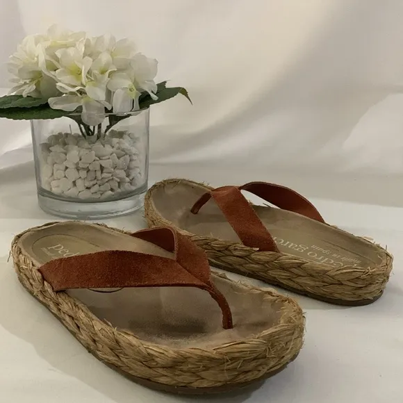 🔥PEDRO GARCÍA Raffia Flipflop Sandals