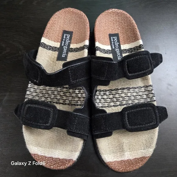 Pedro Garcia Arielle Black Castoro Santa Fe Luxury Sandals Made In Spain