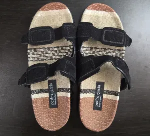 Pedro Garcia Arielle Black Castoro Santa Fe Luxury Sandals Made In Spain
