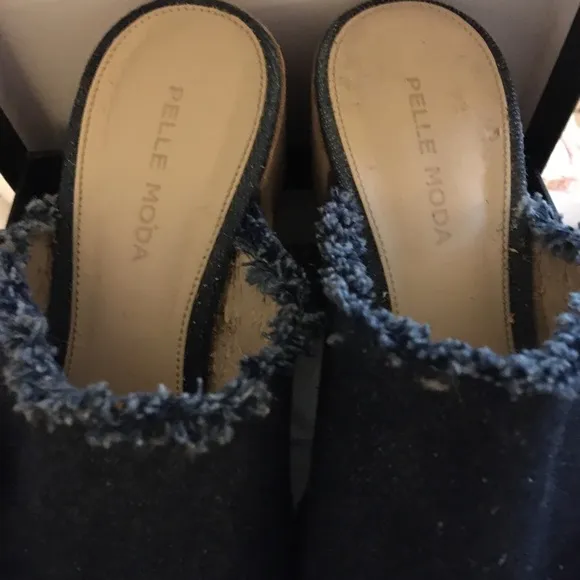 Pelle Moda Women's Blue Denim Mules