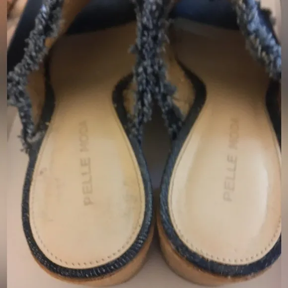 Pelle Moda Women's Blue Denim Mules