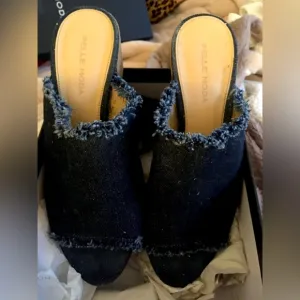 Pelle Moda Women's Blue Denim Mules