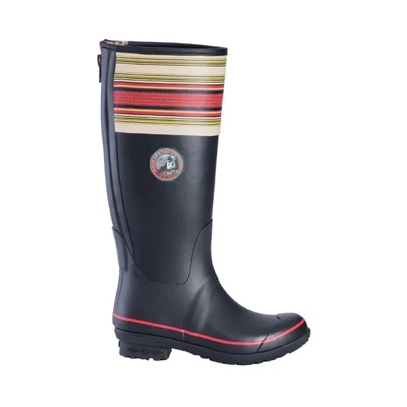 Pendleton Black &amp; Orange Stripe Heritage Acadia National Tall Rain Boots 5 READ