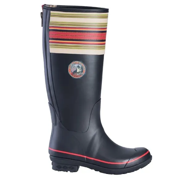 Pendleton Black &amp; Orange Stripe Heritage Acadia National Tall Rain Boots 5 READ
