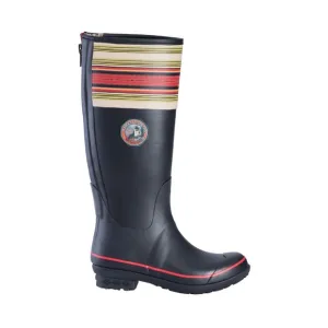 Pendleton Black &amp; Orange Stripe Heritage Acadia National Tall Rain Boots 6 READ