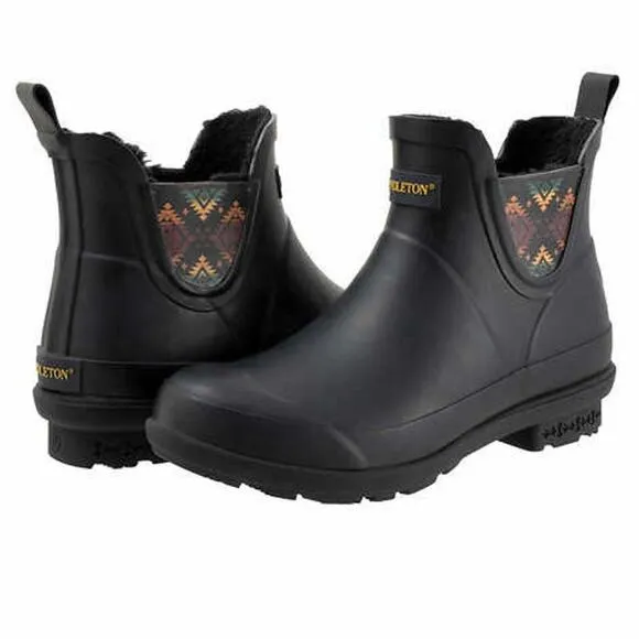 Pendleton Womens Waterproof Rubber Chelsea Rain Boots Fur Lined Winter Rainboots