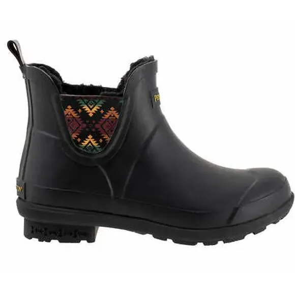 Pendleton Womens Waterproof Rubber Chelsea Rain Boots Fur Lined Winter Rainboots