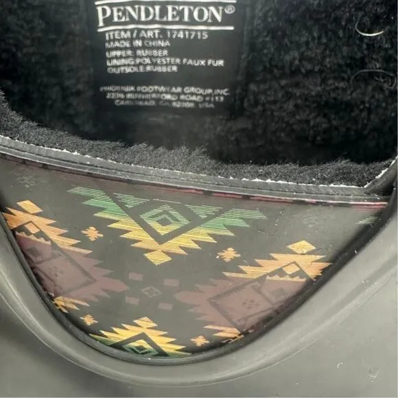 Pendleton Womens Waterproof Rubber Chelsea Rain Boots Fur Lined Winter Rainboots