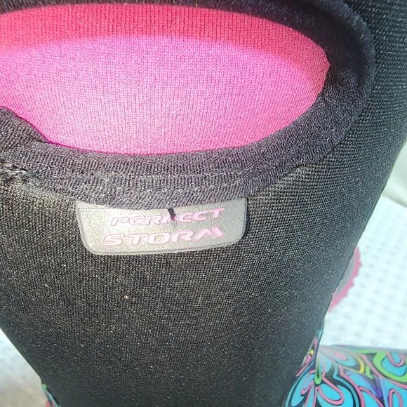PERFECT STORM EUC GIRLS SIZE 1 POWER FLOWERS RUBBER BOOTS