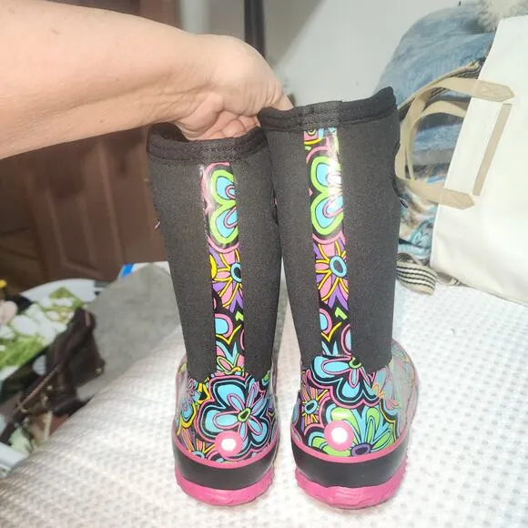 PERFECT STORM EUC GIRLS SIZE 1 POWER FLOWERS RUBBER BOOTS