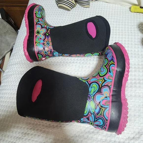 PERFECT STORM EUC GIRLS SIZE 1 POWER FLOWERS RUBBER BOOTS