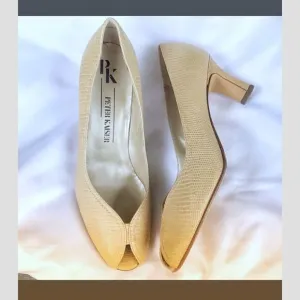 PETER KAISER PEEP TOE LEATHER SHOES.  NEW