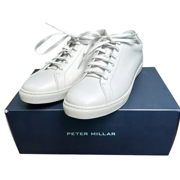 Peter Millar Vantage Lite Sneakers White Mens 11.5 Golf Casual Shoes New In Box