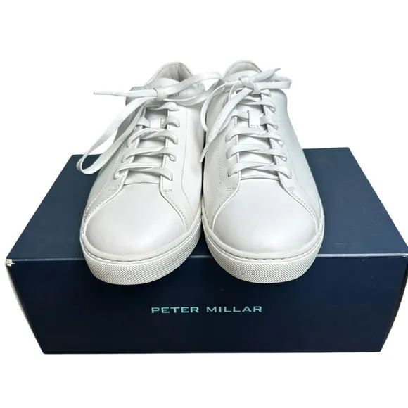 Peter Millar Vantage Lite Sneakers White Mens 11.5 Golf Casual Shoes New In Box