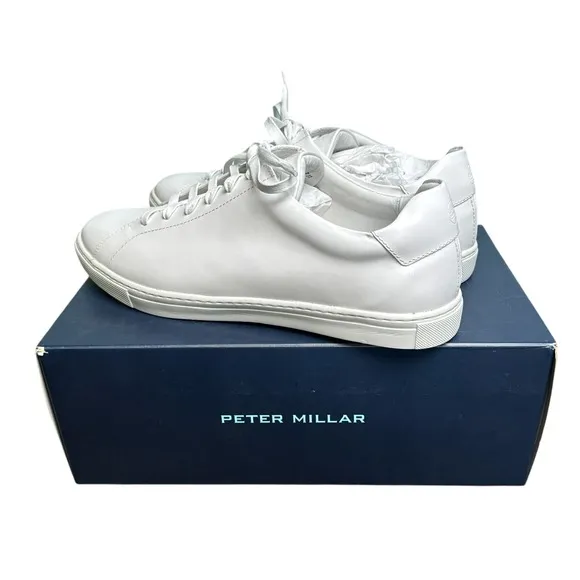 Peter Millar Vantage Lite Sneakers White Mens 11.5 Golf Casual Shoes New In Box