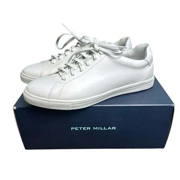 Peter Millar Vantage Lite Sneakers White Mens 11.5 Golf Casual Shoes New In Box