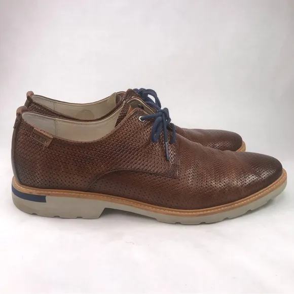 Pikolinos Glasgow Mens Size 44 US 10.5-11 Oxford Shoes Brown Leather