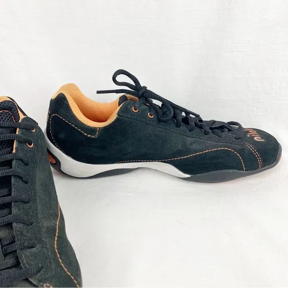 Piloti Driving Shoes Prototipo Men's Size 8 and Black Suede and Orange PIL-6005