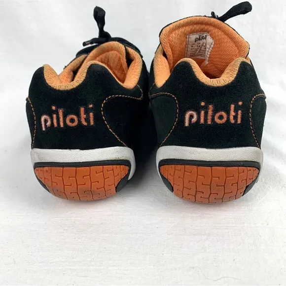 Piloti Driving Shoes Prototipo Men's Size 8 and Black Suede and Orange PIL-6005