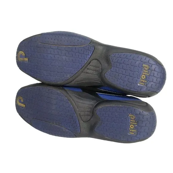 Piloti Driving Shoes Sporty Monterey Blue Suede Yellow Black Rubber-Soles
