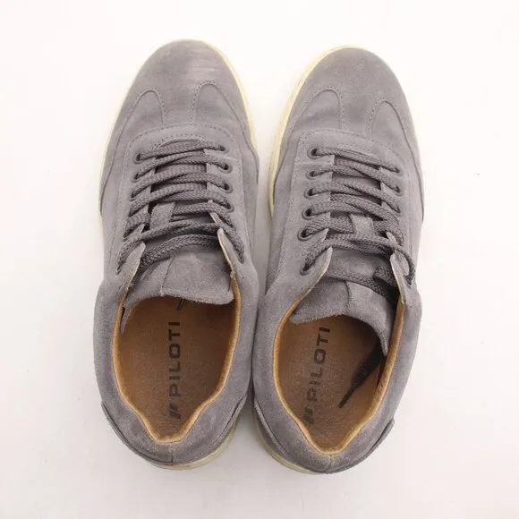 Piloti Shift Driving Shoes Men's Size US 7 Gray Suede Leather Sneakers Lace Up